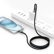 Cablu USB-C PD 100W/5A, 3 Metri – Împletitură Nylon, Încărcare Rapidă, Transfer de Date 480 Mb/s, Gri Metalizat