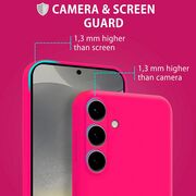 Husa pentru  Samsung Galaxy S25+ Liquid Silicone, subțire, captusita cu microfibra, anti amprentă, protectie cameră foto, Fucsia