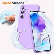 Husa pentru  Samsung Galaxy S25 Liquid Silicone, subțire, captusita cu microfibra, anti amprentă, protectie cameră foto, Lavanda