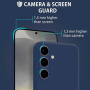 Husa pentru  Samsung Galaxy S25+ Liquid Silicone, subțire, captusita cu microfibra, anti amprentă, protectie cameră foto, Albastru