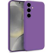 Husa pentru  Samsung Galaxy S25+ Liquid Silicone, subțire, captusita cu microfibra, anti amprentă, protectie cameră foto, Mov