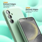Husa pentru  Samsung Galaxy S25 Liquid Silicone, subțire, captusita cu microfibra, anti amprentă, protectie cameră foto, Verde