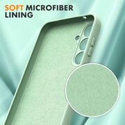 Husa pentru  Samsung Galaxy S25 Liquid Silicone, subțire, captusita cu microfibra, anti amprentă, protectie cameră foto, Verde