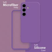 Husa pentru  Samsung Galaxy S25+ Liquid Silicone, subțire, captusita cu microfibra, anti amprentă, protectie cameră foto, Mov