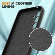 Husa pentru  Samsung Galaxy S25+ Liquid Silicone, subțire, captusita cu microfibra, anti amprentă, protectie cameră foto, Negru