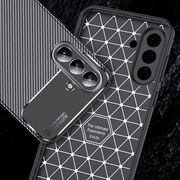 Husa de protectie pentru  Samsung Galaxy A56 Auto Focus Slim, Anti-Scratch, cu fibra de carbon si protectie lentile - Negru denim