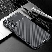 Husa de protectie pentru  Samsung Galaxy A56 Auto Focus Slim, Anti-Scratch, cu fibra de carbon si protectie lentile - Negru denim