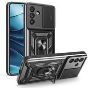 Husa pentru  Samsung Galaxy A56 Ring Armor Kickstand Tough Rugged Cover cu protectie camera, Negru royal