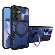 Husa pentru  Samsung Galaxy S25+ cu protecție pentru cameră și suport magnetic integrat Ring Shockproof, Albastru