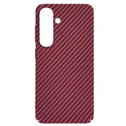 Husa pentru  Samsung Galaxy S25 CarbonFiber UltraSlim, Lightweight, Rosu