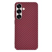 Husa pentru  Samsung Galaxy S25 CarbonFiber UltraSlim, Lightweight, Rosu