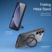Husa pentru  Samsung Galaxy S25 compatibil Magsafe Flowing Lines Comfort Grip kickstand - transparent