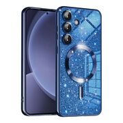 Husa pentru  Samsung Galaxy S25 cu MagSafe Sparkle Glare Detachable Layer, cu protectie lentile - Albastru