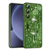 Husa pentru  Samsung Galaxy S25 cu MagSafe Sparkle Glare Detachable Layer, cu protectie lentile - Verde