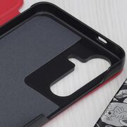 Husa pentru  Samsung Galaxy S25 tip carte, Smart View, Rosu