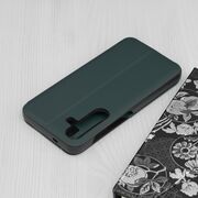Husa pentru  Samsung Galaxy S25 tip carte, Smart View, Verde