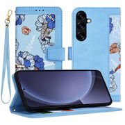 Husa tip carte pentru  Samsung Galaxy S25+, functie stand si port carduri, Albastru