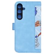 Husa tip carte pentru  Samsung Galaxy S25+, functie stand si port carduri, Albastru