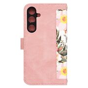 Husa tip carte pentru  Samsung Galaxy S25+, functie stand si port carduri, Roz