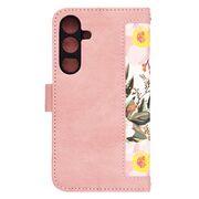Husa tip carte pentru  Samsung Galaxy S25, functie stand si port carduri, Roz
