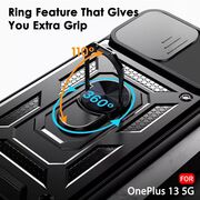 Husa pentru  OnePlus 13 Ring Armor Kickstand Tough Rugged Cover cu protectie camera, Negru