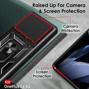 Husa pentru  OnePlus 13 Ring Armor Kickstand Tough Rugged Cover cu protectie camera, Negru