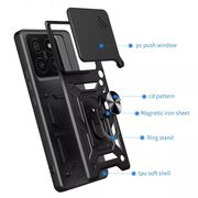 Husa pentru  Xiaomi 15 Ring Armor Kickstand Tough Rugged Cover cu protectie camera, Negru