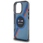 Husa premium pentru  iPhone 16 Pro Max compatibila MagSafe BMW Signature - Albastru