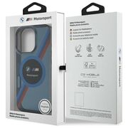 Husa premium pentru  iPhone 16 Pro Max compatibila MagSafe BMW Signature - Albastru