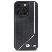 Husa premium pentru  iPhone 16 Pro compatibila MagSafe BMW Signature - Negru royal