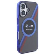 Husa premium pentru  iPhone 16 compatibila MagSafe BMW Signature - Albastru