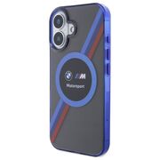 Husa premium pentru  iPhone 16 compatibila MagSafe BMW Signature - Albastru
