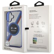 Husa premium pentru  iPhone 16 compatibila MagSafe BMW Signature - Albastru
