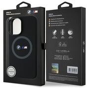 Husa premium pentru  iPhone 16 compatibila MagSafe BMW Signature - Negru
