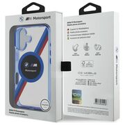 Husa premium pentru  iPhone 16 compatibila MagSafe BMW Signature - Transparent