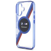 Husa premium pentru  iPhone 16 compatibila MagSafe BMW Signature - Transparent