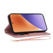 Husa tip carte pentru  Xiaomi 15, functie stand si port carduri, Roz