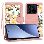 Husa tip carte pentru  Xiaomi 15 Pro, functie stand si port carduri, Roz