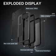 Pachet 360: Husa cu folie integrata pentru  Samsung Galaxy A16 ShockProof Dust-Water Proof Full Body, negru - transparent