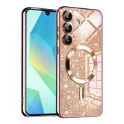 Husa pentru Samsung Galaxy A16 cu MagSafe Sparkle Glare Detachable Layer, cu protectie lentile - roz