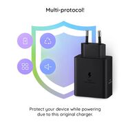 Incarcator Type-C Samsung Super Fast Charging 50W Original + cablu USB-C, EP-T5020XBEGEU - negru