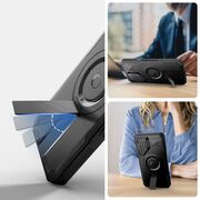 Pachet 360: Husa cu folie integrata Samsung Galaxy S25 Plus cu MagSafe KEVLAR PRO360 (fata spate), cu protectie lentile si kickstand, negru