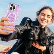 Husa pentru  Samsung Galaxy A36 compatibila Magsafe cu sclipici Sparkels Series - Violet