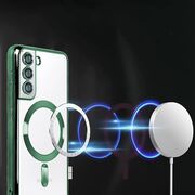 Husa pentru  Samsung Galaxy A56 cu MagSafe si protectie pentru lentile anti-shock 1.5 mm transparent - Rosu