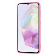 Husa pentru  Samsung Galaxy A36 Liquid Silicone, subțire, captusita cu microfibra, anti amprentă, protectie cameră foto, Fucsia