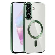Husa pentru  Samsung Galaxy A36 cu MagSafe si protectie pentru lentile anti-shock 1.5 mm transparent - Verde