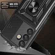 Husa pentru  Samsung Galaxy S25 Plus Ring Armor Kickstand Tough Rugged Cover cu protectie camera, Roz