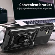 Husa pentru  Samsung Galaxy S25 Plus Ring Armor Kickstand Tough Rugged Cover cu protectie camera, Roz