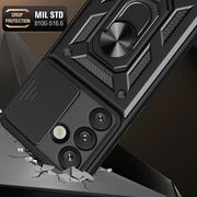 Husa pentru  Samsung Galaxy S25 Ring Armor Kickstand Tough Rugged Cover cu protectie camera, Albastru