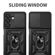 Husa pentru  Samsung Galaxy S25 Ring Armor Kickstand Tough Rugged Cover cu protectie camera, Verde